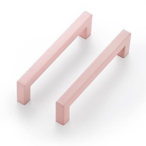 Image of Ravinte 40 Pack 5 Inch Kitchen Square Cabinet Handles Pink Drawer Pulls for Cupboard Hardware