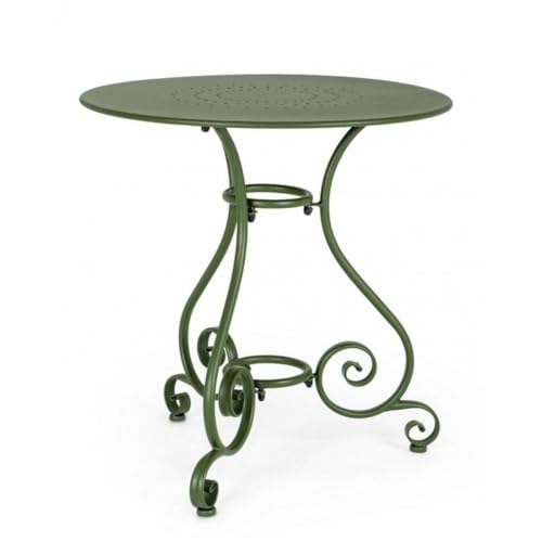 KONTE.DESIGN Mesa ETIENNE de acero verde Ø70 cms