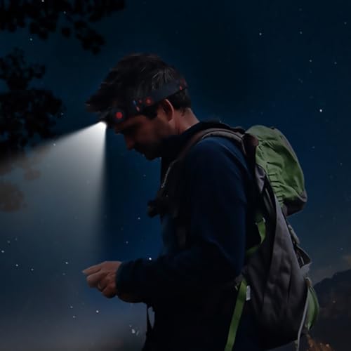 Linterna frontal para jogging nocturno SECFOU resistente al agua con USB 4
