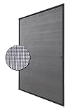 Deco4Me Fliegengitter Fenster mit Rahmen - Anthrazit, 130 x 150 cm, individuell kürzbar - Mückenschutz u. Insektenschutz Fenster ohne Bohren - Fliegenschutz, Fenstergitter, Mückennetz