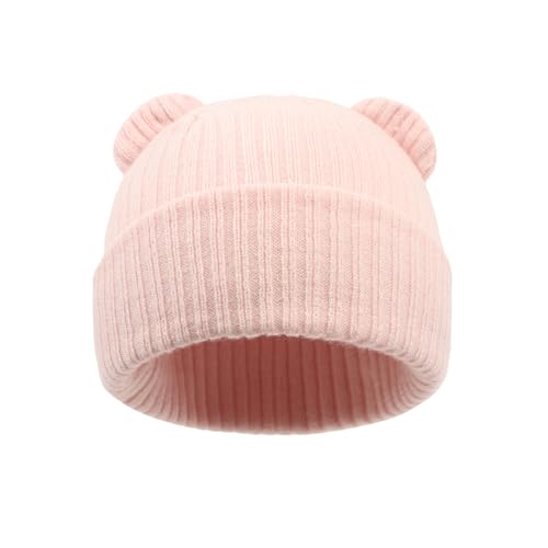 imKutie Baby Beanie Hat, Cute Infant Boys Girls Warm Winter Autumn Knitted Hat for 6-24 Months Pink