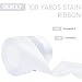 100 Yards 1-1/2 Inch White Ribbon, Fabric Satin Ribbon for Gift Wrapping, Wide Continuous String Ribbons, Flower Bouquet Wedding Bow Award Ribbons Making Decorations