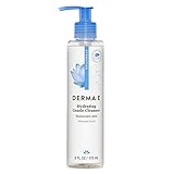 DERMA E Hydrating Gentle Cleanser with Hyaluronic Acid – Moisturizing Facial Cleanser Tones, Moisturizes & Improves Skin Texture – Gently Exfoliating Papaya Face Wash, 6 fl oz