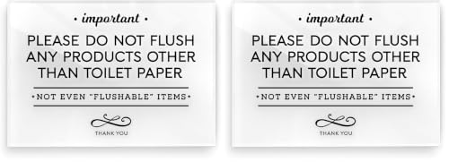 Image of 2-pack Reilly Originals 3.5x5 Inch Do Not Flush Rules Bathroom Sign ~ Ready to Stick ~ Premium Finish, Durable (Pack of 2)