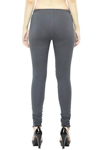 Image of Frenchtrendz Women's Cotton Spandex Stretchable Mid Rise Slim Fit Churidar Leggings Pull On