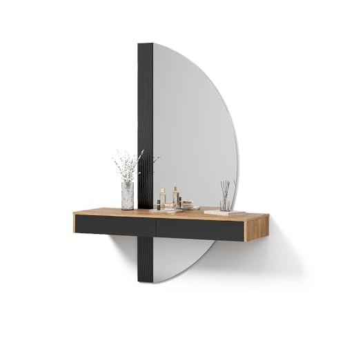 Livinity Coiffeuse Ascona, Noir, 120cm avec 2 tiroirs