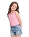 WRYGRTA Girls Tank Tops Sleeveless Shirts Basic Square Neck Tees Summer Casual Top for Kids Pink 13-14 Years