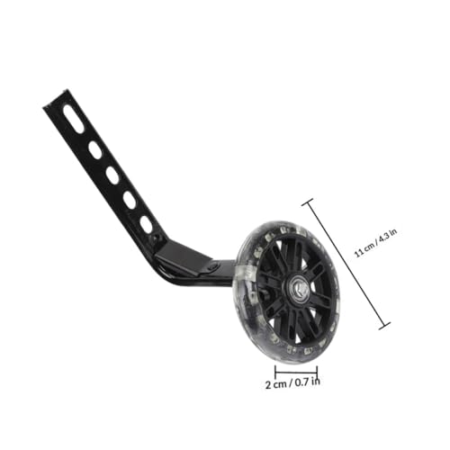 Ruedas de Entrenamiento Veemoon para Bicicleta 12-20 Pulgadas, Ruedas Estabilizadoras Auxiliares Resistentes al Desgaste, 2 Piezas, Soporte Negro con Luz Intermitente para Balance de Bicicleta miniatura 2