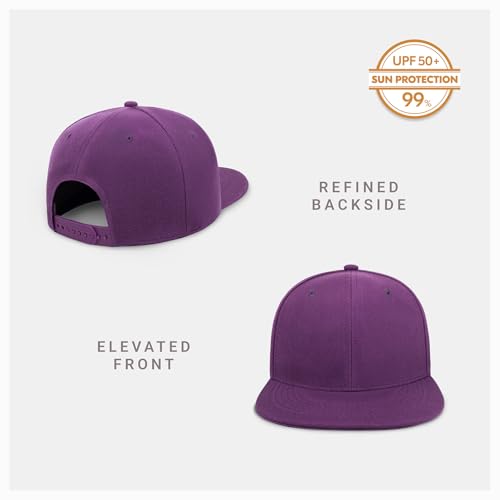 Image of CHOK.LIDS Flat Bill Visor Classic Snapback Hat Blank Adjustable Brim High Top End Trendy Color Style Plain Tone Baseball Cap