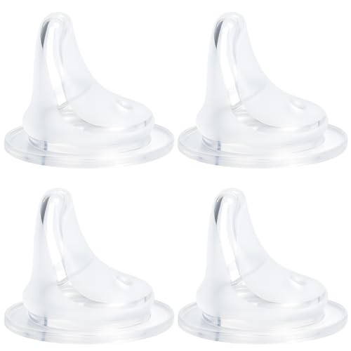 Sippy Spout Nipples Compatible with MAM Bottles, Replacement Bottle Nipple, Soft Food Grade 100% Silicone Spouts, Leak-Proof, BPA Free, Variable Flow, 6m+, 4 Count (1 Count (Pack of 4))