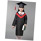 OFFSCH 子供用卒業式ガウンとキャップ 身長対応 卒業式学士用マント コスプレ衣装 学校制服 素材で快適着心地 洗濯可能