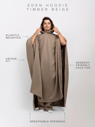 Image of FREE THE SHEEP Eden Hoodie - Oversized Weighted Hoodie Cloak with Ultra-Soft Faux Fur Liner