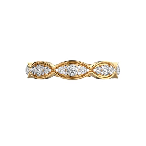 Bague d'éternité moissanite ronde argent 925 plaqué or bijou fait main