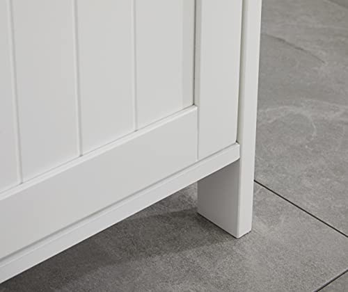 House & Homestyle Ashby Under Sink, Space Saving Bathroom Shelving Cupboard/Cabinet Storage Solution, 2 Door Vanity Unit-White Wood Finish, H 61cm x W 60.5cm x D 30.5cm - Image 5