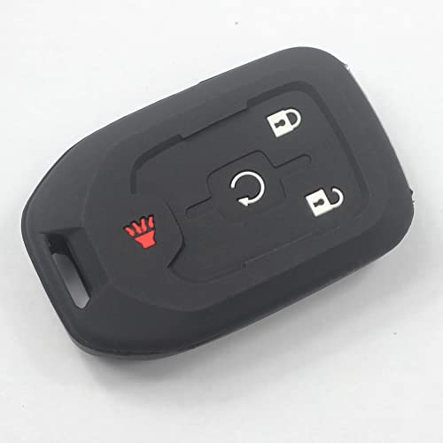 Kcpros 2Pcs Black Rubber Silicone 4 Buttons Smart Key Fob Cover Case Protector Keyless With Keychain Compatible With Gmc Acadia Terrain 2017-2022 #TOP3