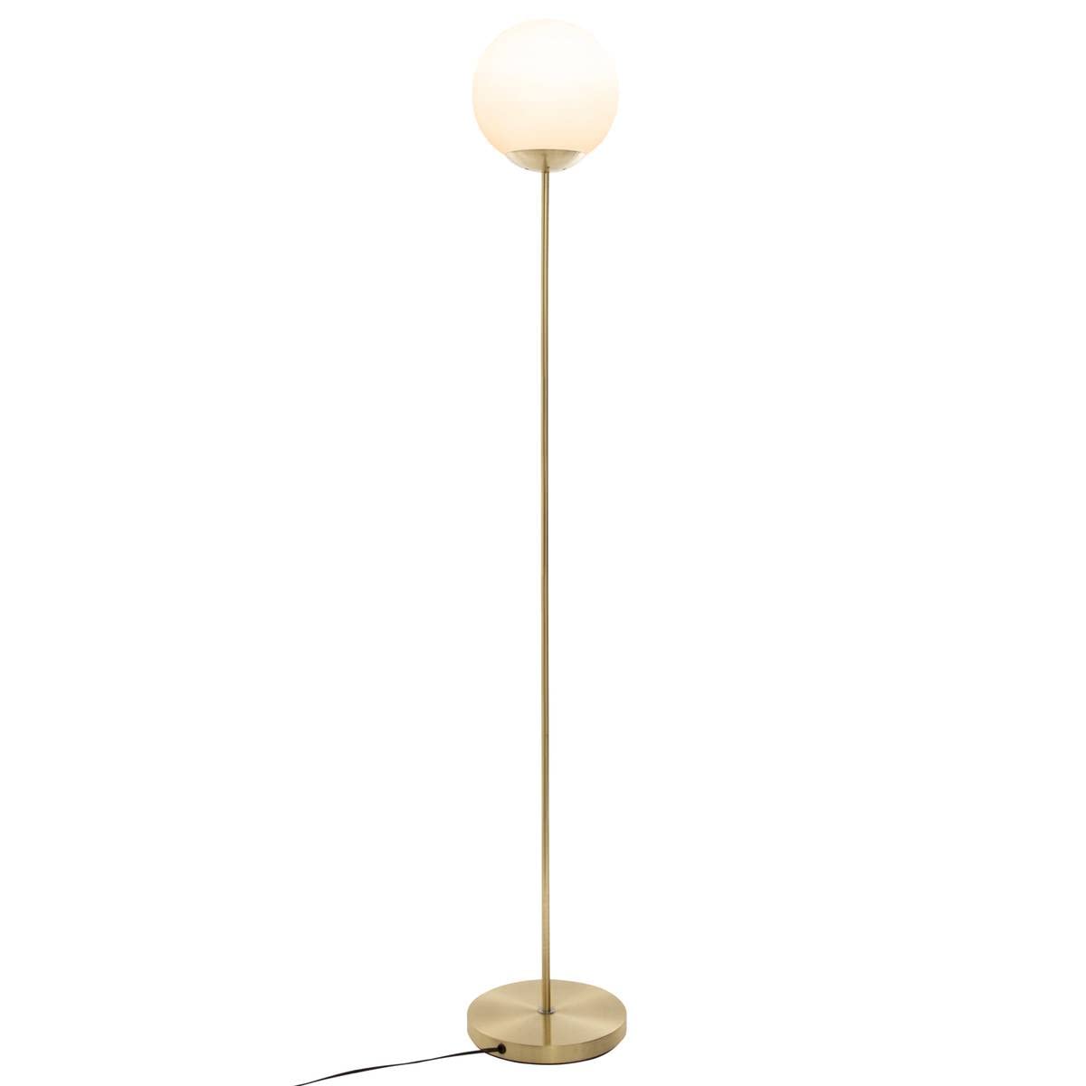 Atmosphera – Lampada da terra a sfera bianca su piedistallo dorato, altezza 134 cm