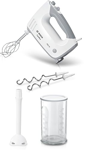 Bosch ErgoMixx MFQ36440 – Batteur à main polyvalent avec plusieures accessoires – Puissance de 450 W – Couleur : Blanc