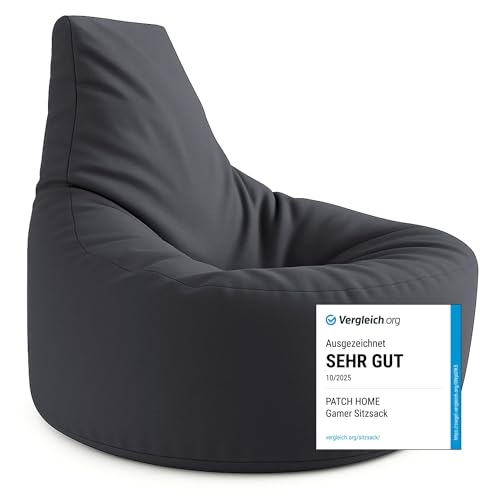 PATCH HOME Gamer Kissen & Lounge Sitzsack –...