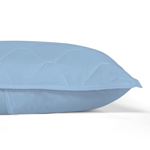 Image of ROYALE LINENS Twin Size 2 pc Quilt Set - Soft Lightweight 100% Microfiber Quilted Set - Solid Bedspread -Quilted Blanket Thin Comforter -Bedding Coverlets for All Seasons (Chambray, 1 Quilt- 1 Sham)