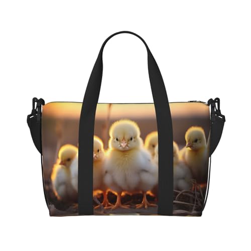 A Brood of Chickens7 print Gym Bag for Women,Carry on Weekender Overnight Duffle Bag,Personal Item Tote Bag2