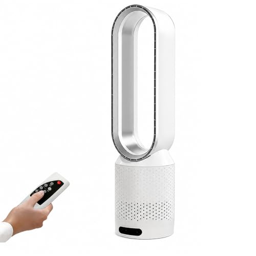 Ventilateur Colonne Sans Pale,Ventilateur Silencieux de 58 cm,Oscillation 90°, 8 Vitesses, Écran Tactile LED, Minuterie Et Télécommande Incluses,Pour...