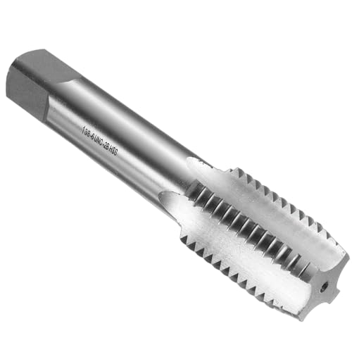 sourcing map Hand Bottom Tap 1-3/8-6 UNC 2B Thread Bottoming Style Threading Taps High Speed Steel HSS6542 Straight Flutes Screw Tapping Tool