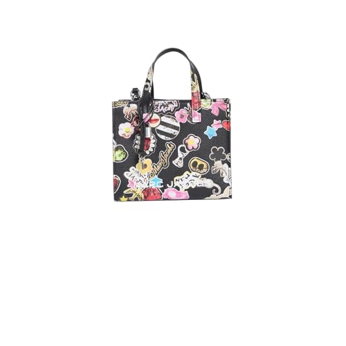 Bolso tote pequeño de cuero Marc Jacobs con asa superior y correa cruzada (negro) miniatura 1