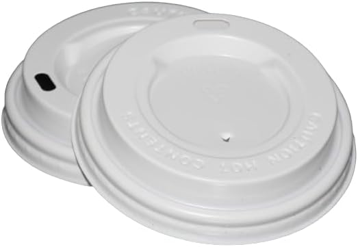 Inoverse Lot de 1000 Couvercles pour Gobelets à Café 90 mm – Couvercles en Plastique Blancs Anti-Fuite pour Gobelets en Carton – Couvercles à Boire pour Café, Thé et Boissons Chaudes à Emporter