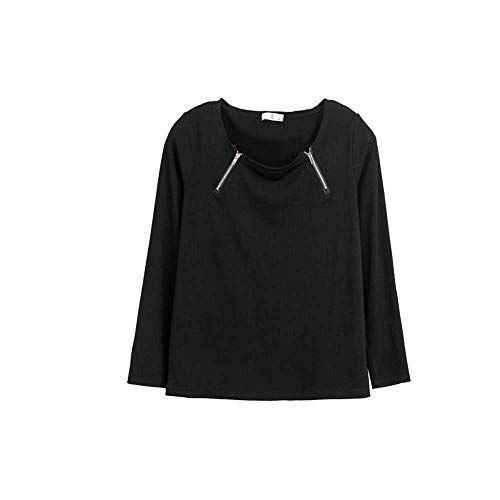 YANGPANGZI Más el tamaño de Las Mujeres de otoño e Invierno, Aumento de Grasa, Tres Versiones, Camisa Personalizada con Cremallera