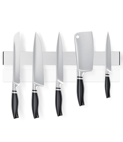 Magnetleiste Messer Selbstklebend 30cm, messer magnetleiste, Messerhalter magnetisch der ohne Bohren, Magnet Messerhalter aus Edelstahl, für...
