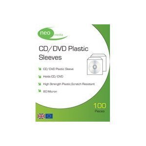80 micron PVC CD Sleeve avec rabat lot de 100