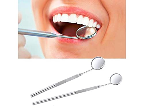 SurgiMac Stainless Steel Dental Mouth Mirror for Hygiene-Dental Mirror with Handle 6.5\" for Teeth Inspection-Oral Mirror for Cleaning-Diagnosis Tool–Dentist Mouth Mirror Lens Instrument