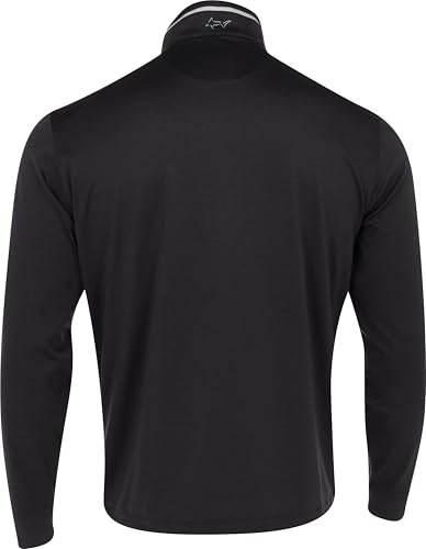 Greg Norman Men's Leaderboard 1/4 Zip Stretch Golf Pullover Black L2