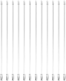 Cabilock 12 Pcs Clear Window Blind Wand Replacement with Grips Tilt Rod and Hooks Vertical Blind Wand Tip Hook Sleeve Draw Rod for Cordless Blinds and Shade