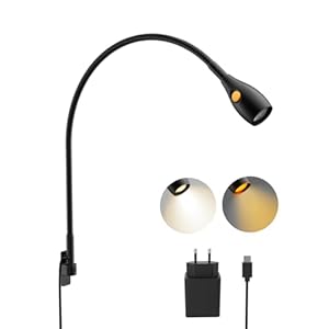 Acegoo LED Schwanenhals Leselampe Schwarz 3000K