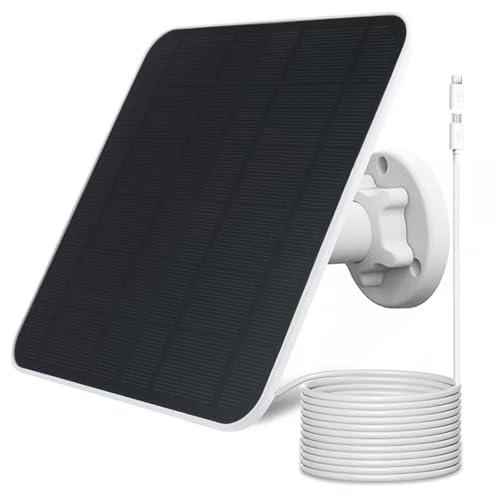 Solar Panel Charger Compatible with Eufycam 2C/2C Pro/E40/E20/2/2 Pro/E, 5V 5W Continuously Charging, 9.8ft Cable, Weatherproof (1Pack)