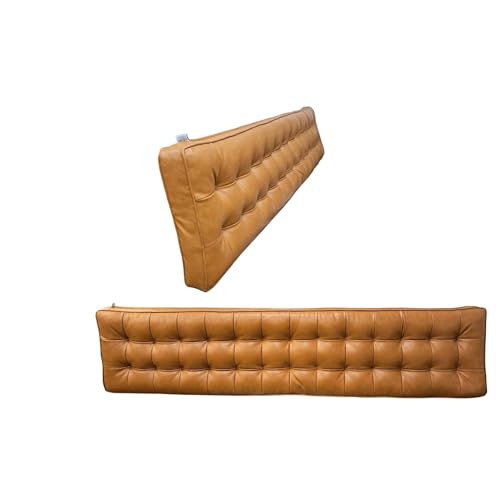 Custom Tufted Faux Leather Window Seat Cushion – Made-to-Order Bench Pad with High-Density Foam for Indoor Seating