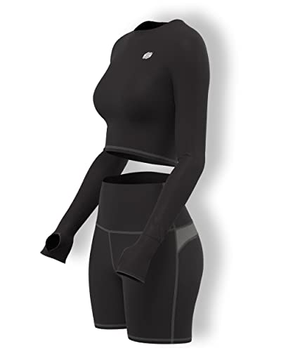 Sfytt Women Workout Crop Top Athletic Yoga Long Sleeve Fitness Tight Tee Gym Cropped Tank Tops - Image 4