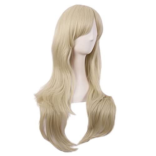 MapofBeauty 28 Inch/70 cm Women Side Bangs Long Curly Hair Cosplay Synthetic Wig (Blonde), 28 Inch (Pack of 1) - Image 2