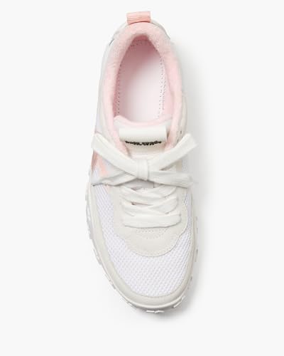 kate spade new york Women's K as in Kate Sneaker, True White/Pastry Pink Multi, 103