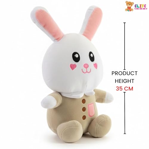 Image of ELITE CREATIONS Cute Bunny Rabbit Soft Toy 35 cm | Plush Bunny Stuffed Animal for Kids | Soft Huggable Rabbit Toy for Girls Boys | Birthday Gift Plush Toy