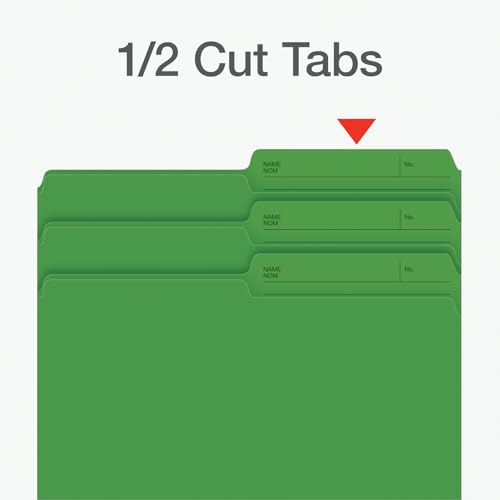 Pendaflex File Folders, 1/2 Cut Tab, Letter Size, Green, Durable Paper Stock, 100/Box, Ideal for Office/Home/School Organization, Made in Canada, Reversible File Organizers image 7