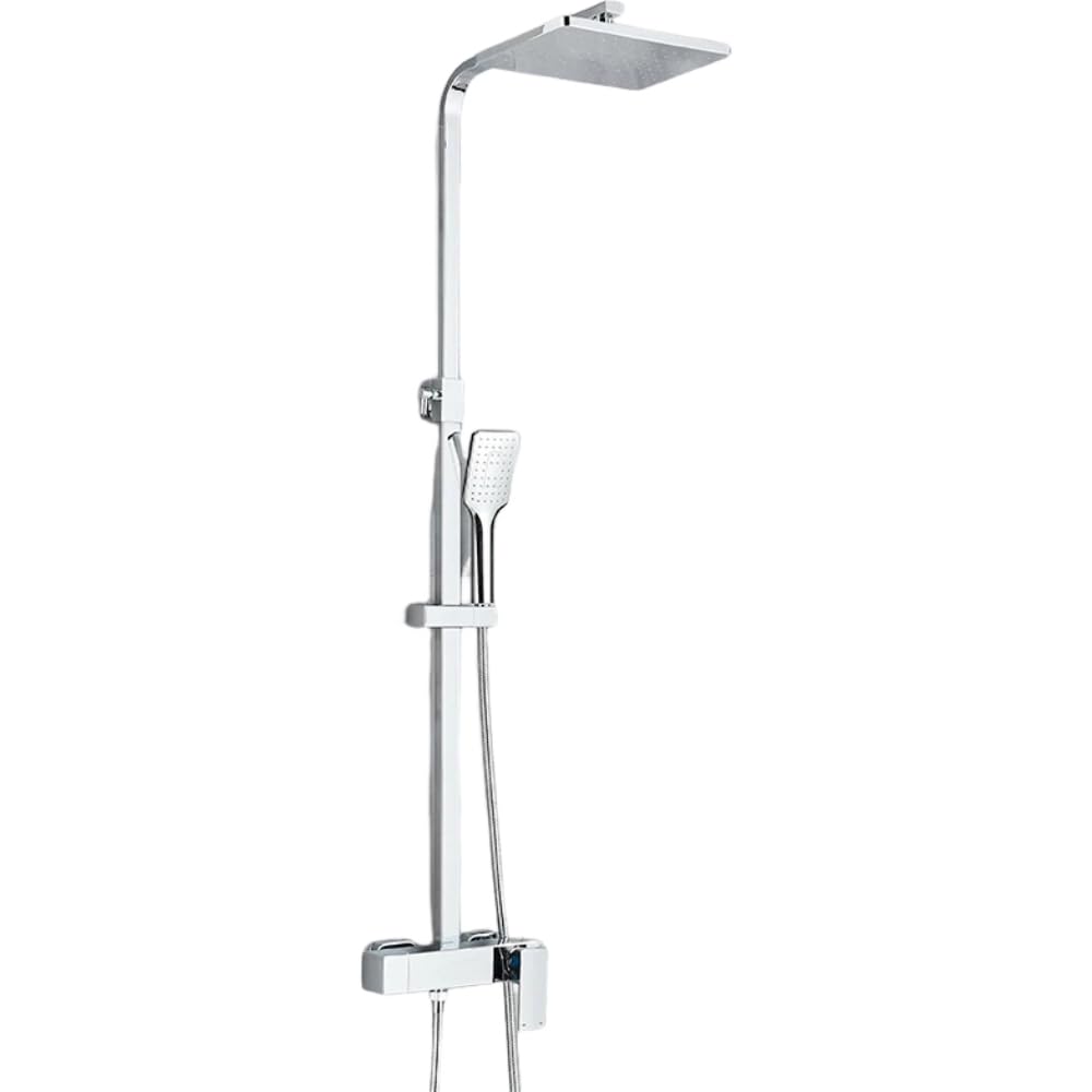 Grande tête à effet pluie pour douche moderne avec pommeau noir mat