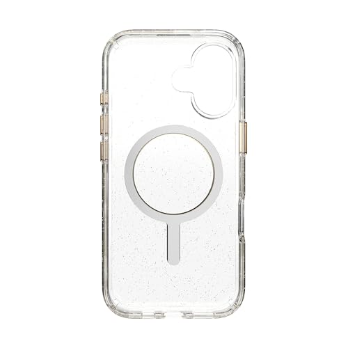 Image of Speck Presidio LUX for iPhone 17 Case, MagSafe-Compatible, Slim Protective Case, Glitter /Gold Metallic