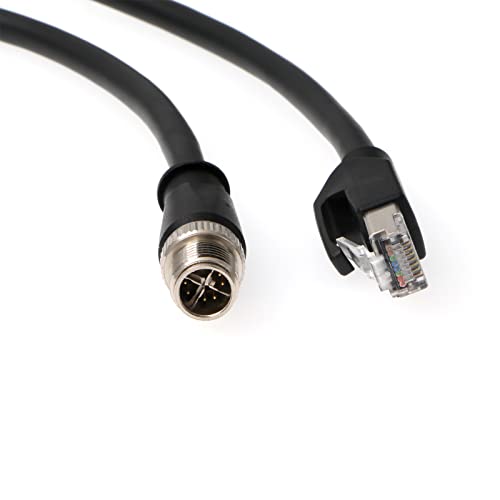 Cable Ethernet Externo M12 a RJ45 1 m Cat6a Negro miniatura 2