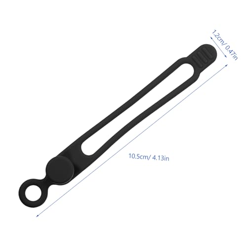 Pack de 10 Bridas de Silicona para Gestión de Cables, Oficina y Hogar, Color Negro miniatura 2
