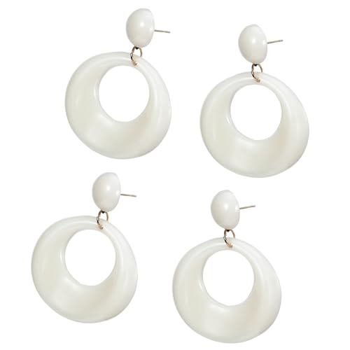 2 Pares Pendientes Vintage de los 70 Mujer Pendientes de Neón