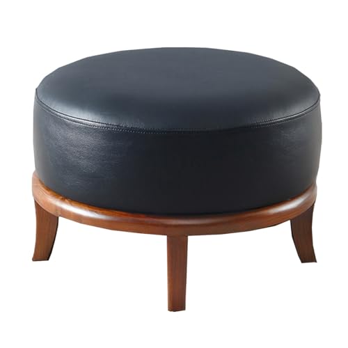 Tabouret de vanité en cuir pour chambre - Repose-pieds chic 49 cm