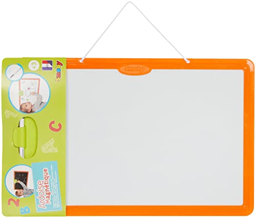 Smoby Tableau mural à 2 faces, une face magnétique et une autre pour écrire avec craie, avec marqueur effaçable, 47 cm, adapté à partir de 3 ans, couleur...