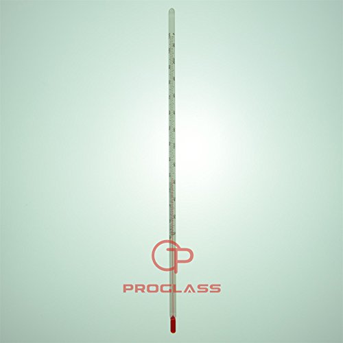Proglass Glass Thermometer -20~200C,6mmOD,300mm Length,Clear